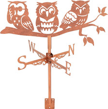 Owls on Branch Weather Vane Animals Metal Weathervane Copper Windvanes Decorativ