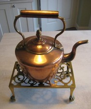 Vintage  Copper Kettle and brass stand 