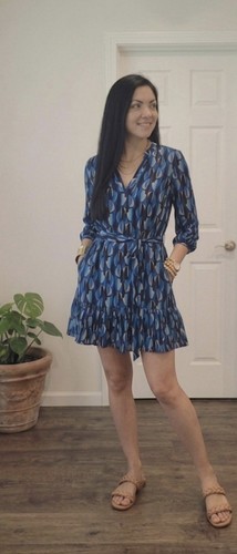 Zara blue geometric print - blue,