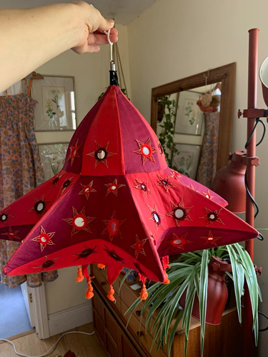 Red hanging fabric - red,