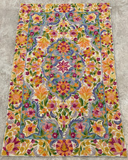 Vintage Artisan Made Hand Woven Kashmiri Floral Kilim Rug Carpet 119x76 cm