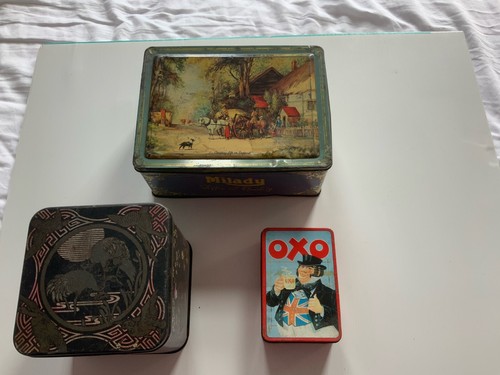 Vintage metal advertising tins - metal,
