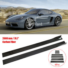 For Porsche Cayman 911 Carbon Side Skirts Rocker Panel Splitter Lip Extension