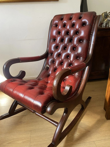 Chesterfield leather rocking - chesterfield,