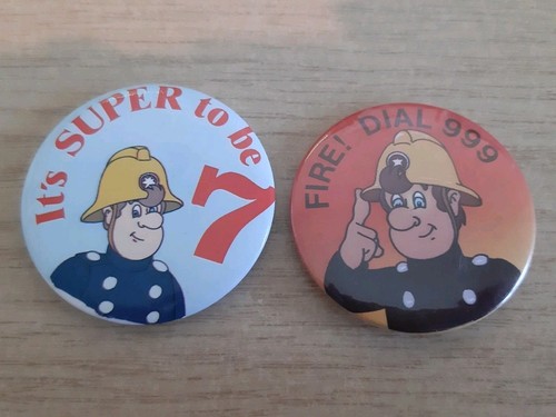 Vintage fireman sam badges - fireman,
