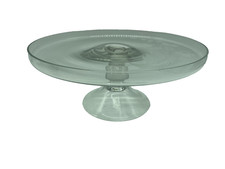 Glass Floral Etched Pedestal