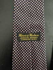 Harvie and Hudson Tie 100% silk- Unworn - Pink dotted