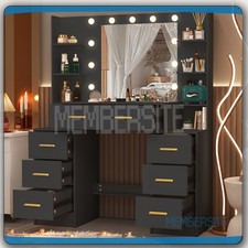 Black Dressing Table With LED