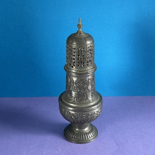 Vintage pewter sugar shaker - sugar,