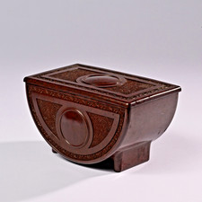 Vintage Bakelite Teofani Cigarette Box – Art Deco Half-Moon Form