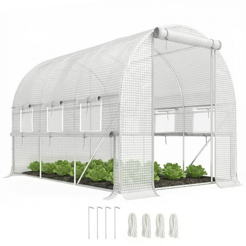 Polytunnel green house - green,