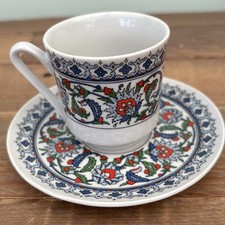 Kutahya Turkish Coffee Cup And Saucer Fine Porcelain A3