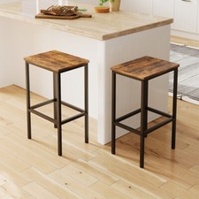 2X Breakfast Bar Stool Home Kitchen Pub Bar Stools With Footrest High Chair Wood