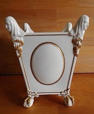 19TH C ENGLISH PORCELAIN JARDINIERE WITH FEMALE FIGURE HEADS  BALL AND CLAW FEET