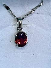 Garnet Pendant with Silver