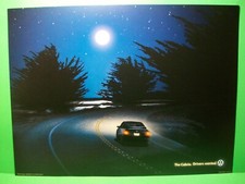 2000 Volkswagen~Drivers Wanted ~ VW Golf "The Cabrio" Pink Moon Poster~16" x 12"