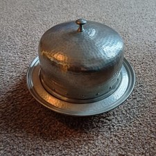 Craftman Hammered Pewter Muffin Warmer.
