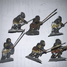 Six Vintage Citadel 25mm Pre-Slotta Byzantine front rank skutatoi part painted
