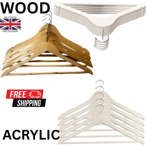 100 natural wooden hangers - 10-100,