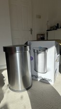 simplehuman Semi-Round Sensor Bin 45L Brushed Stainless Steel Silver