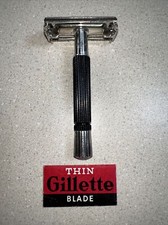 Gillette Super Speed Black Handle Flare Tip DE TTO Razor Date Code R1