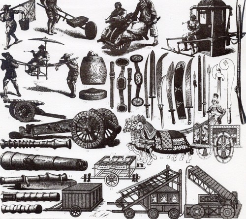 Chinese carts cannons - cannons,