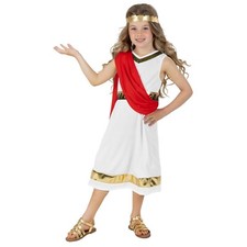 Girls Greek Goddess Costume S - XL Kids Ancient Roman Toga Fancy Dress Book Week