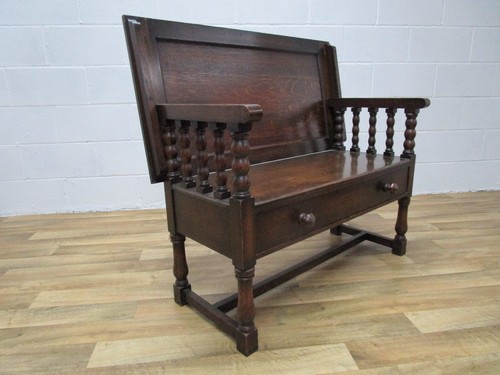 Antique oak inlaid folding - antique,