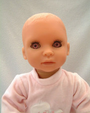 Artsana Italy Chicco CHICCOLA baby girl doll - unusual lilac pink eyes - 16"