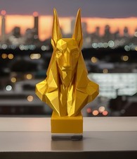 Low Poly Anubis Bust Statue