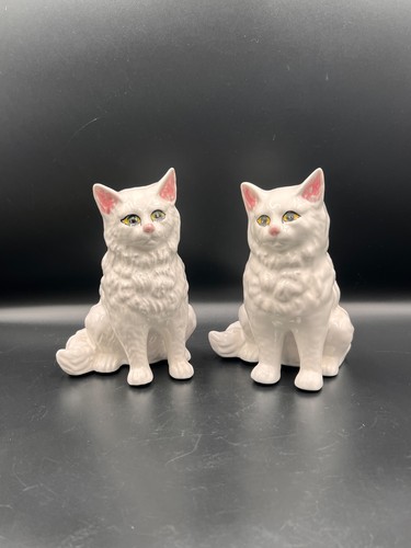 Pair vintage ceramic white - pair,