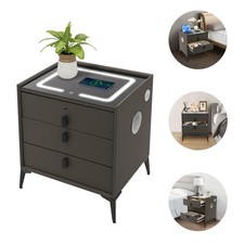Bedside Side Table Smart Bedside Table with Drawers 3 color Light Bluetooth Spea