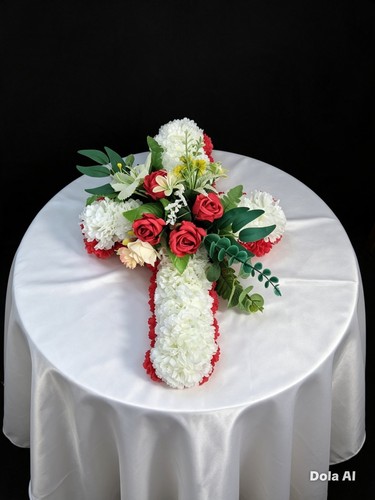 Floral funeral grave marker - funeral,