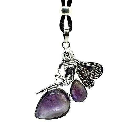 Fairy pendant amethyst natural - pendant,