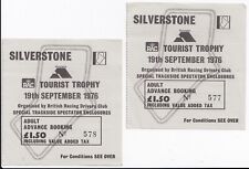 x2 1976 SILVERSTONE RAC TOURIST TROPHY ADMISSION TICKET PASS ETCC BMW 3.0 CSL