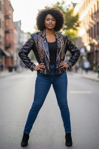 Modi sequins blazer jacket - sequins,