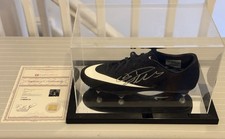 Cristiano Ronaldo Hand Signed Football Boot CR7Black - In Acrylic Display Case