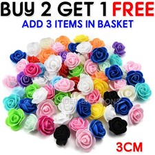 500 Foam Mini Roses WHOLESALE Heads Buds Small Flowers Wedding Home Party UK