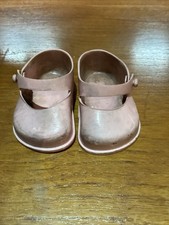 Pair size 3  Pink Cinderella dolls fixed strap shoes Vintage Used Grubby
