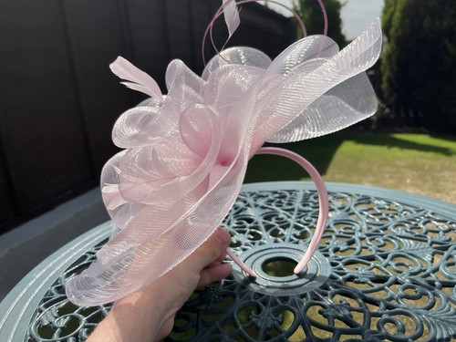 Pink mesh flower fascinator - mesh,