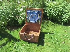 Vintage Optima small wicker picnic hamper gift storage display hamper basket