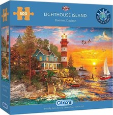 Gibsons Lighthouse Island 500 Pcs Jigsaw Premium 100% Recycle Board Puzzle Gift