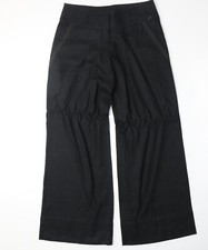 Full Circle Womens Black Linen Blend Trousers Size W28