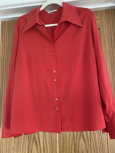 Gray osbourn red blouse s14 - osbourn,