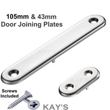DOOR JOINING PLATES WITH GAP SPACER PEGS KITCHEN CABINET LARDER DOORS CONNECTORS