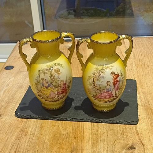 Staffordshire pair yellow - staffordshire,