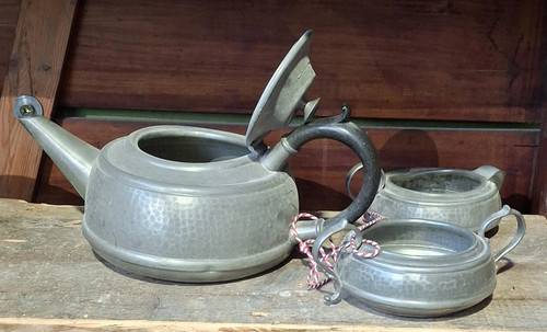 Vintage english pewter tea - vintage,