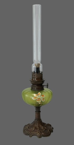 Antique oil lamp green - antique,