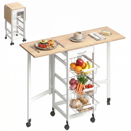Homcom drop leaf kitchen - homcom, drop-leaf