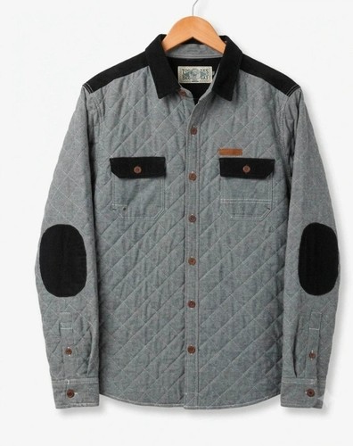 Grey black quilted shirt - grey,